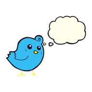 cartoon bird with thought bubble N163