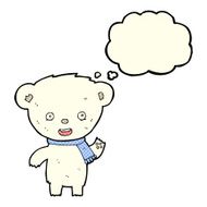 cartoon cute polar bear with thought bubble N41