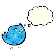 cartoon bird with thought bubble N164