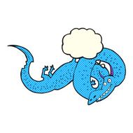 cartoon chinese dragon with thought bubble N5