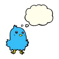 cartoon bird with thought bubble N166