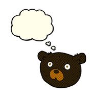 cartoon black bear with thought bubble N41