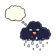 Cartoon Raincloud With Thought Bubble N4