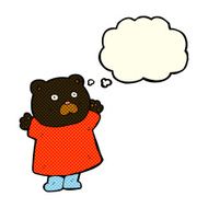 funny cartoon black bear with thought bubble N12