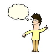 cartoon man with idea thought bubble N63