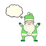 cartoon ugly santa claus with thought bubble N4