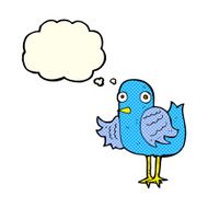 cartoon bird waving wing with thought bubble N6