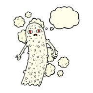 cartoon spooky ghost with thought bubble N29