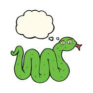 funny cartoon snake with thought bubble N9