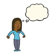 Cartoon Annoyed Woman With Thought Bubble N109