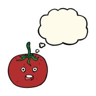 cartoon tomato with thought bubble N25