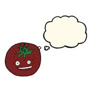 cartoon tomato with thought bubble N26