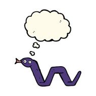 funny cartoon snake with thought bubble N10