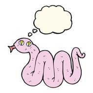 funny cartoon snake with thought bubble N11