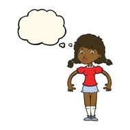 cartoon pretty girl with thought bubble N60