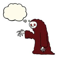 cartoon spooky halloween costume with thought bubble N11