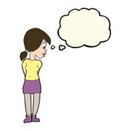 cartoon pretty girl with thought bubble N62