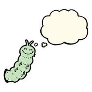 cartoon caterpillar with thought bubble N7