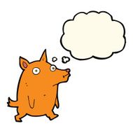 cartoon funny little dog with thought bubble N11