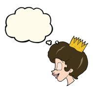 cartoon princess with thought bubble N22