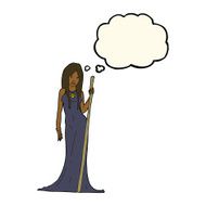 cartoon sorceress with thought bubble N7