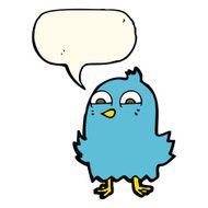 funny cartoon bird with thought bubble N78