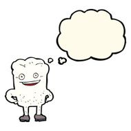 cartoon tooth looking smug with thought bubble N10