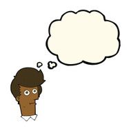 cartoon staring face with thought bubble N7