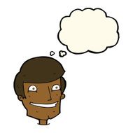 cartoon grinning man with thought bubble N52