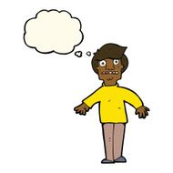 cartoon shocked man with thought bubble N65