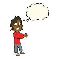 cartoon shocked man with thought bubble N67