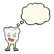 cartoon tooth looking smug with thought bubble N11