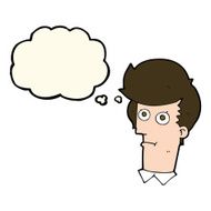 cartoon staring face with thought bubble N8