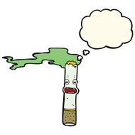 cartoon marijuana character with thought bubble N4