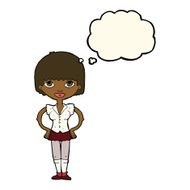 cartoon woman with hands on hips thought bubble N132