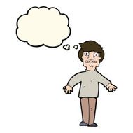 cartoon shocked man with thought bubble N69