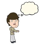 cartoon shocked man with thought bubble N70