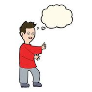 cartoon shocked man with thought bubble N72