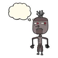 cartoon robot with thought bubble N97