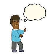 cartoon grumpy man with thought bubble N13