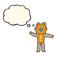 cartoon deep sea diver with thought bubble N19