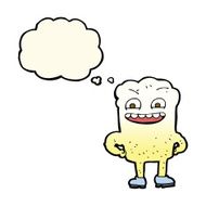 cartoon happy tooth with thought bubble N22