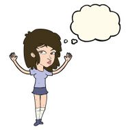 cartoon pretty girl with thought bubble N66