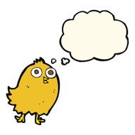 cartoon happy bird with thought bubble N24