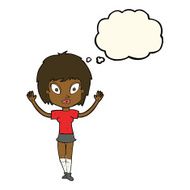 cartoon pretty girl with thought bubble N67