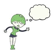 cartoon vampire girl with thought bubble N137