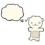 cartoon polar bear cub with thought bubble N46