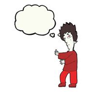 cartoon vampire with thought bubble N77