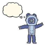cartoon deep sea diver with thought bubble N20