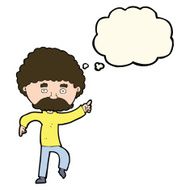 cartoon seventies style man disco dancing with thought bubble N8